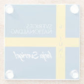 Sveriges Nationaldag Flag zum schwedischen Nationa Glasuntersetzer (Rückseite)