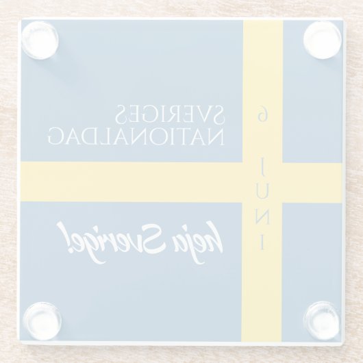 Sveriges Nationaldag Flag zum schwedischen Nationa Glasuntersetzer (Rückseite)