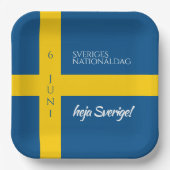 Sveriges Nationaldag Flag zum schwedischen Nationa Pappteller (Vorderseite)