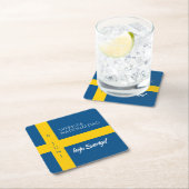 Sveriges Nationaldag Flag zum schwedischen Nationa Rechteckiger Pappuntersetzer (Vor Ort)