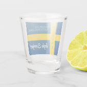 Sveriges Nationaldag Flag zum schwedischen Nationa Schnapsglas (Rückseite)