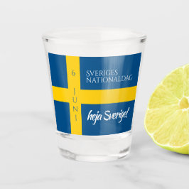 Sveriges Nationaldag Flag zum schwedischen Nationa Schnapsglas