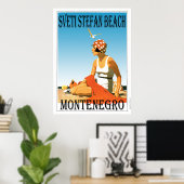 Sveti Stefan beach, Montenegro Poster (Heimbüro)