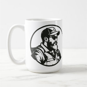 SVG benutzerdefinierter Fliegenfischer und Rute Kaffeetasse