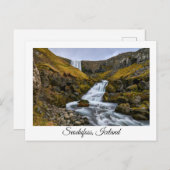 Svodufoss, isländische Postkarte (Vorne/Hinten)