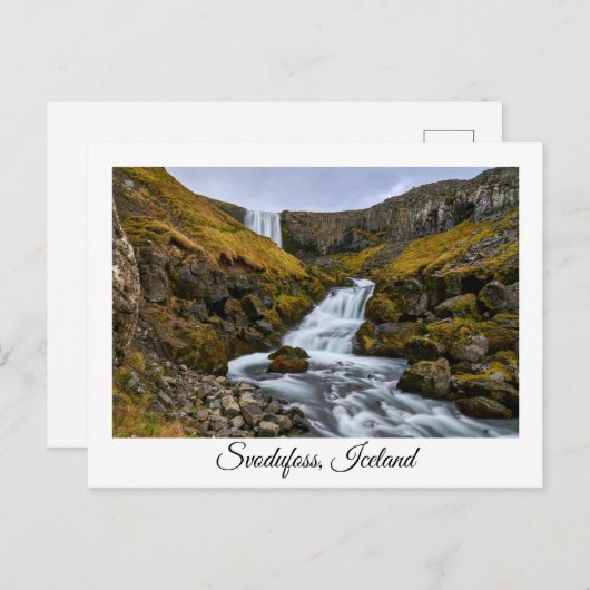 Svodufoss, isländische Postkarte (Vorne/Hinten)
