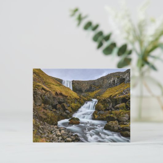 Svodufoss Wasserfall Postkarte (Stehend Vorderseite)