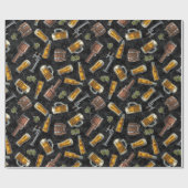 SW Bier Black Wrapping Paper Geschenkpapier (Flach)