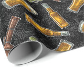 SW Bier Black Wrapping Paper Geschenkpapier (Rolleneckpunkt)