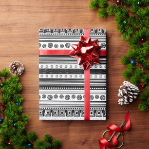 SW dekorative Aztekentextur Geschenkpapier
