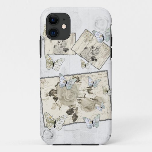 SW Rose und Schmetterlinge Case-Mate iPhone Hülle (Rückseite)