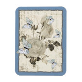 SW Rose und Schmetterlinge Magnet (Vertikal)
