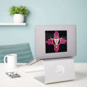 SW Zia Schädel Kunst Aufkleber (Laptop auf Schreibtisch)