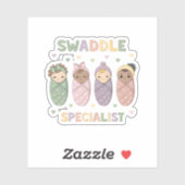Swaddle Specialist Cute Baby Illustration Aufkleber (Blatt)