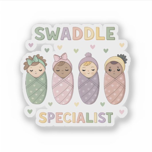 Swaddle Specialist Cute Baby Illustration Aufkleber (Vorderseite)