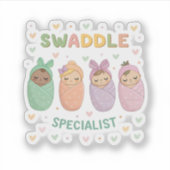 Swaddle Specialist Cute Baby Illustration Aufkleber (Vorderseite)