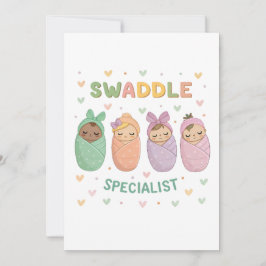 Swaddle Specialist Cute Baby Illustration Einladung