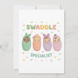 Swaddle Specialist Cute Baby Illustration Feiertagskarte