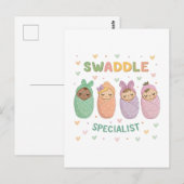 Swaddle Specialist Cute Baby Illustration Postkarte (Vorne/Hinten)