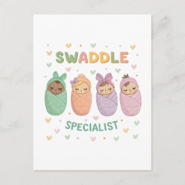 Swaddle Specialist Cute Baby Illustration Postkarte