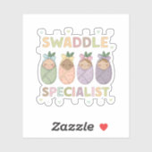 Swaddle Specialist Pastel Baby Illustration Aufkleber (Blatt)