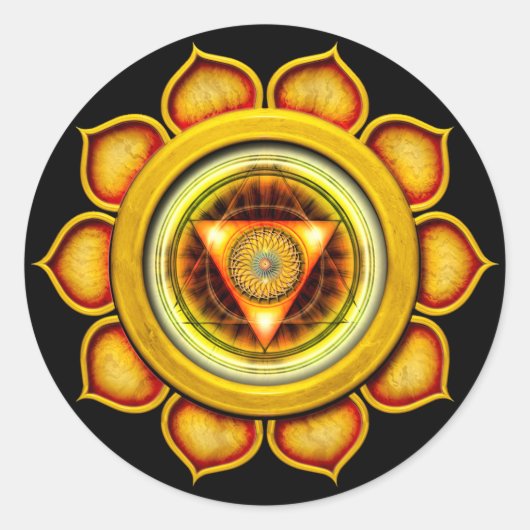 Swadhisthana oder Sacral, das zweite Chakra Runder Aufkleber (Vorderseite)