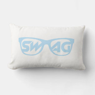 Swag 2 Seite hellblau und weißes Kissen