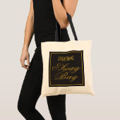 Swag Bag Elegant Schwarz und Gold Tragetasche (Vorderseite (Produkt))