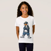 Swag Cartoon Duck with Gold Chains and Hoodie T-Shirt (Vorne ganz)