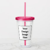 Swag Custom 16oz, Fuchsia Pink Acrylic Tumbler Acryltrinkbecher (Vorderseite)