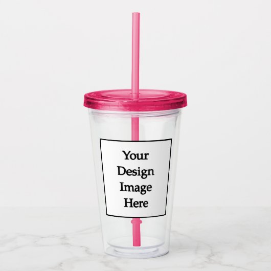 Swag Custom 16oz, Fuchsia Pink Acrylic Tumbler Acryltrinkbecher (Vorderseite)