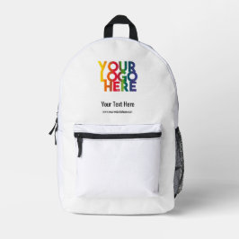 Swag für das White Simple Business-Logo Bedruckter Rucksack