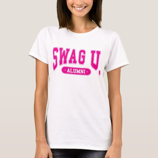 SWAG Hochschulschüler-T-Shirt mit rosa Logo T-Shirt (Vorderseite)
