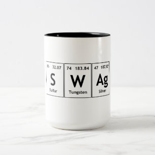 SWAg-Periodensystem-Element-Wort-Chemie-Symbol Zweifarbige Tasse