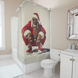 Swag Santa A Modern Nehmen Sie das Holiday Icon Duschvorhang