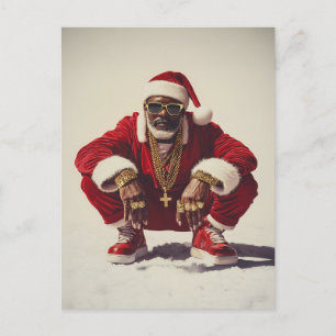 Swag Santa A Modern Nehmen Sie das Holiday Icon Feiertagspostkarte