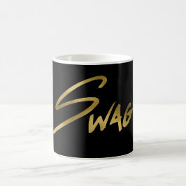 Swag-Schwarzes u. Goldtypographie Kaffeetasse