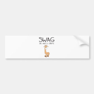 SWAG will sie eine Giraffe Autoaufkleber