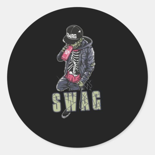 Swag Zombie Runder Aufkleber (Vorderseite)