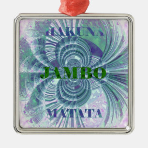 Swaga Jambo Hakuna Matata Kenya Giraffe Safari Wo Ornament Aus Metall