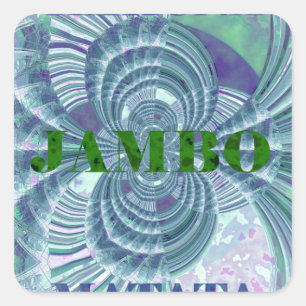 Swaga Jambo Hakuna Matata Kenya Giraffe Safari Wo Quadratischer Aufkleber