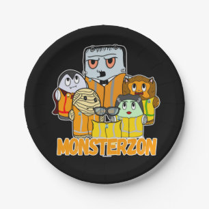 Swagazon Monsters Mummy Frankenstein Dracula Pappteller
