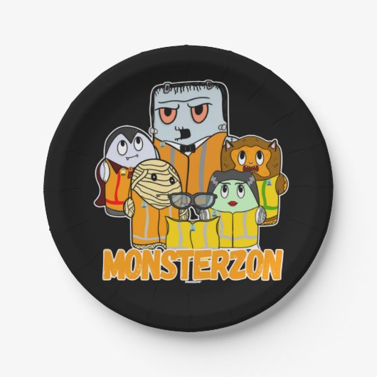 Swagazon Monsters Mummy Frankenstein Dracula Pappteller (Vorderseite)