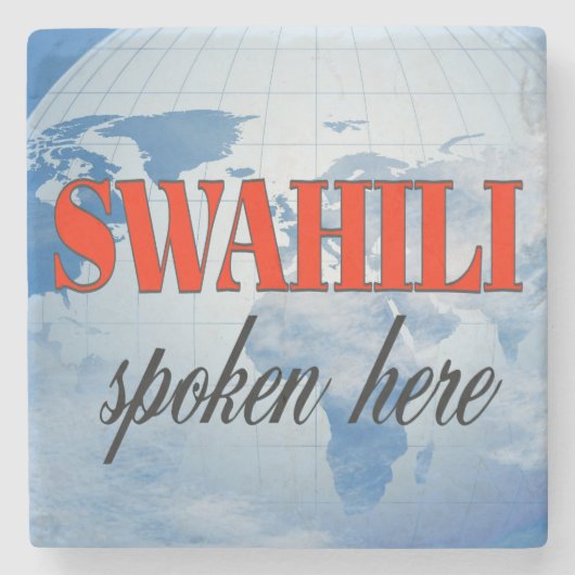Swahili spricht hier trübe Erde Steinuntersetzer (Vorderseite)