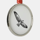 Swainsons Falke (im Flug) Silbernes Ornament (Rechts)