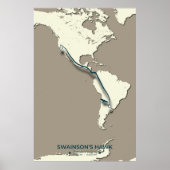 Swainsons "Hawk Migration Map" - Minimalistisch Vi Poster (Vorne)