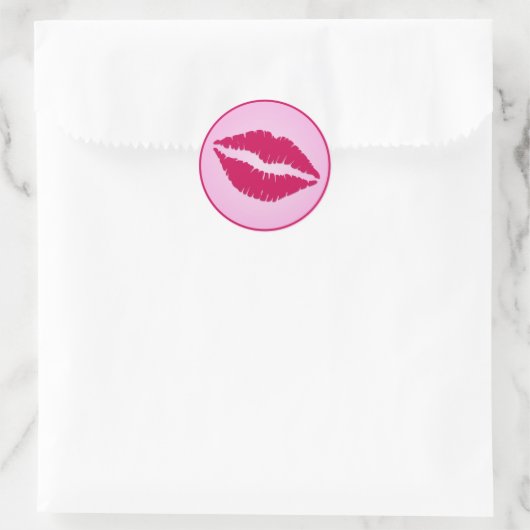 SWAK Lips Runder Aufkleber (Tasche)