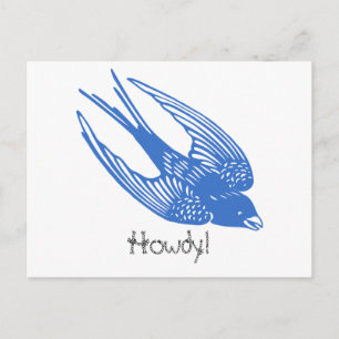 Swallow Bird Blue Postkarte