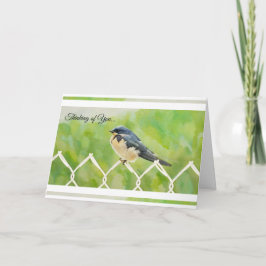 Swallow on a Fence - Thinking of You Card Karte