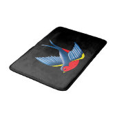 Swallow Red Blue Tattoo Badematte (Schrägansicht)
